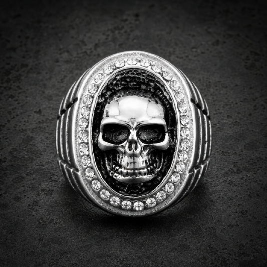 Dust in the Wind Skull Ring - 316L stainless steel unisex jewelry (R0674)