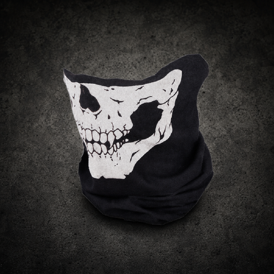 Dust Mask For Riding - Ghost Skull - 14 Different Uses - 2 colors - 316L stainless steel unisex jewelry (SKULL MASK - WHITE)