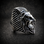 Egyptian Lion - Stainless Steel Skull Ring (#R0536)