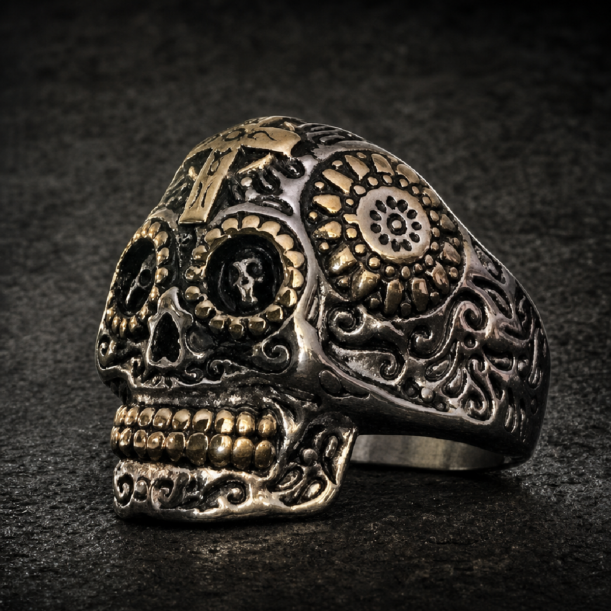 El Dios Sol - Son God Skull Ring - 316L stainless steel unisex jewelry (R0817)