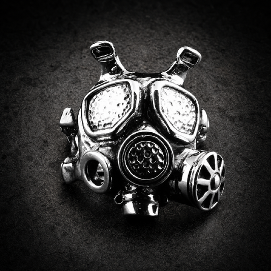 Every Breath You Take - GAS MASK ARMY SOLDIER Ring - 316L stainless steel unisex jewelry (R0780)