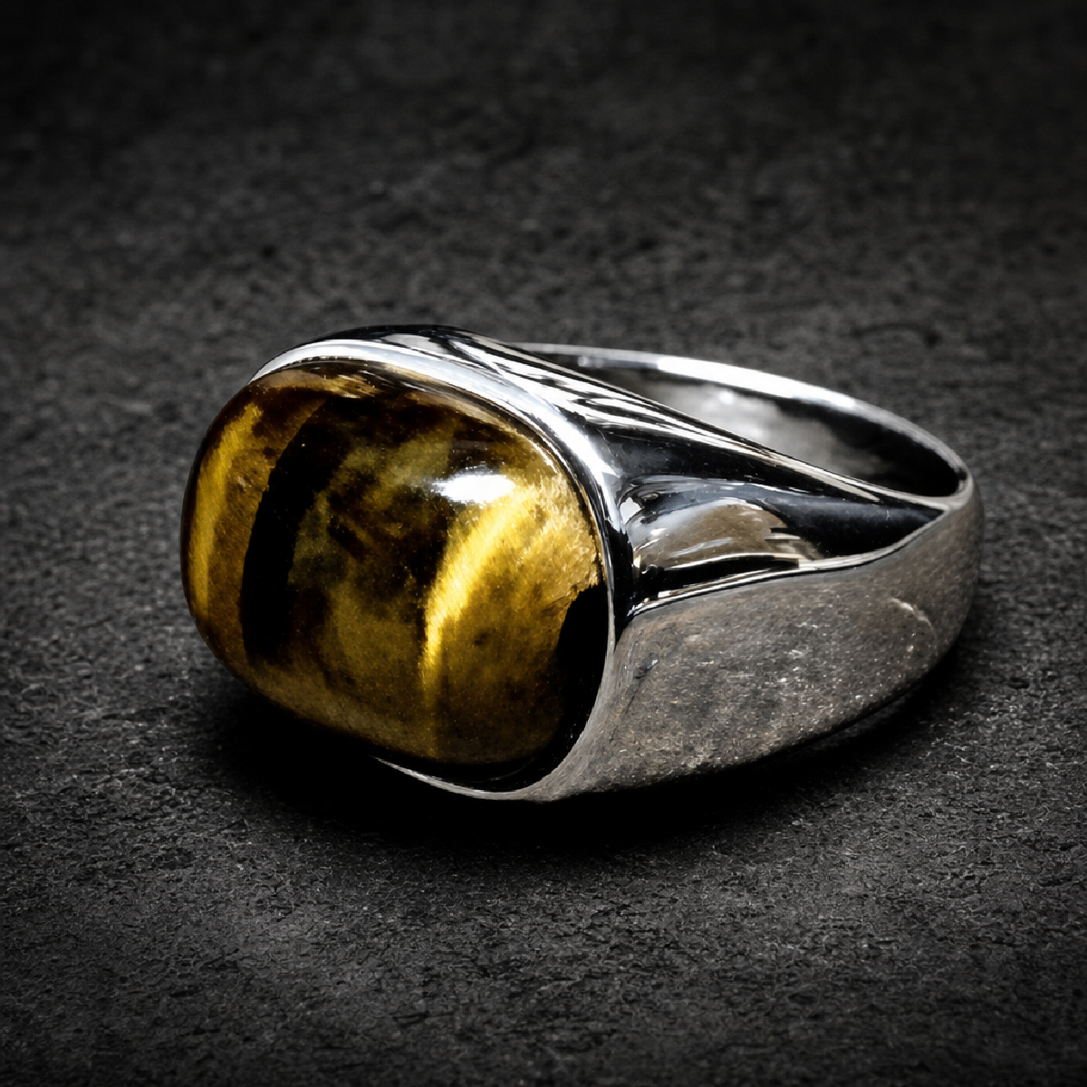 Eye of the Tiger - Stainless Steel Ring - 316L stainless steel unisex jewelry (R0336)