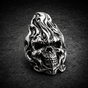 Fight Fire With Fire - Big, Heavy, Long & Bold Skull Ring (#R0736)
