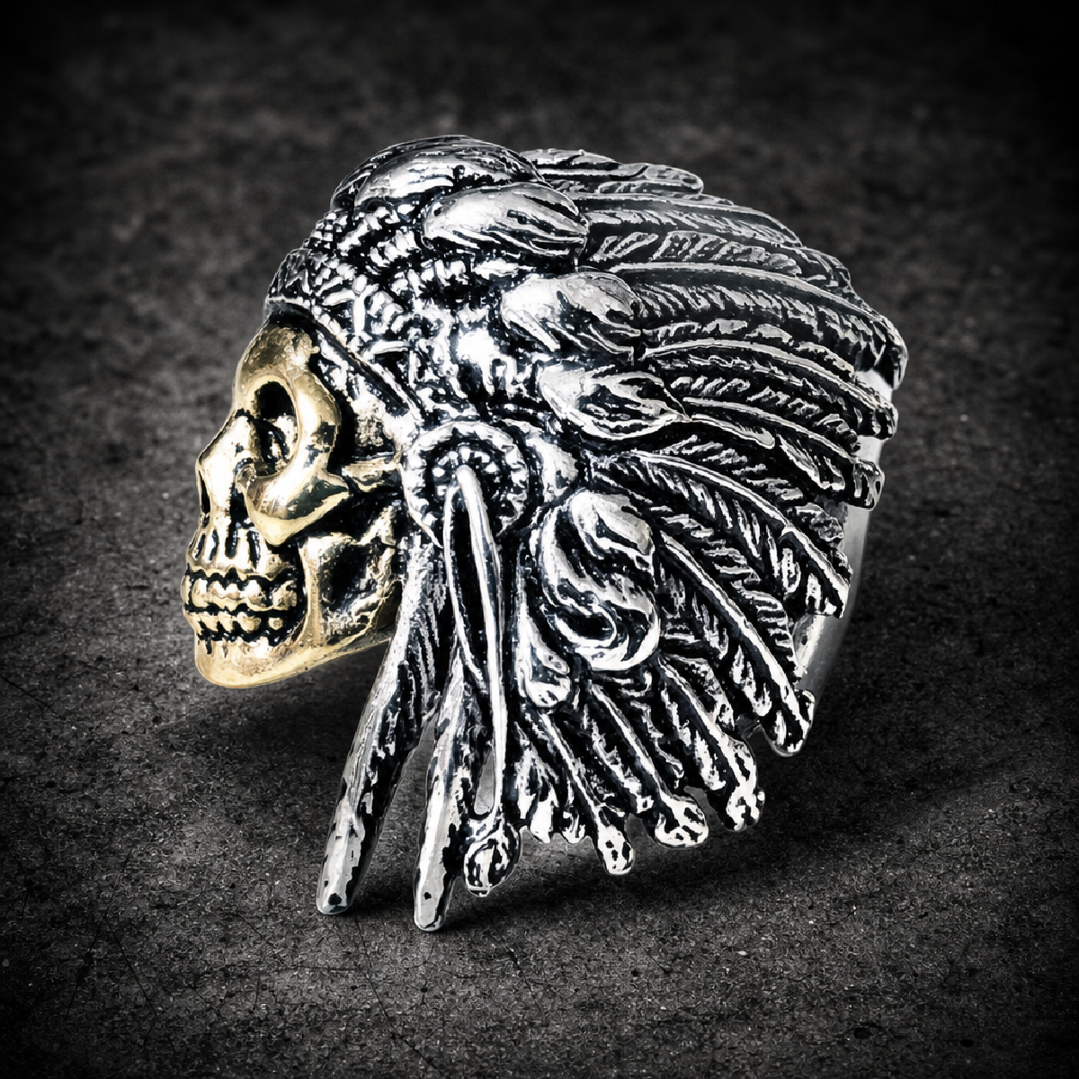 Fight to the Death - Native American Ring - 316L stainless steel unisex jewelry (R0486)