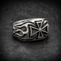 Fire & Brimstone Cross and Flames Ring (#R0342)