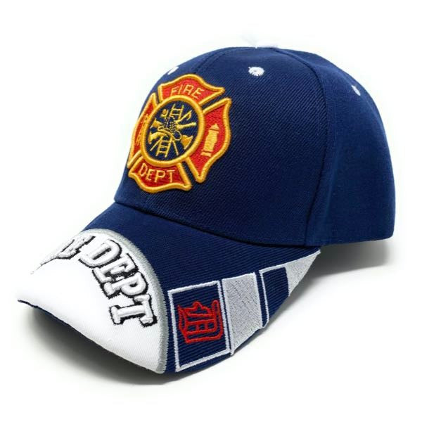 fire department embroidered hat - blue