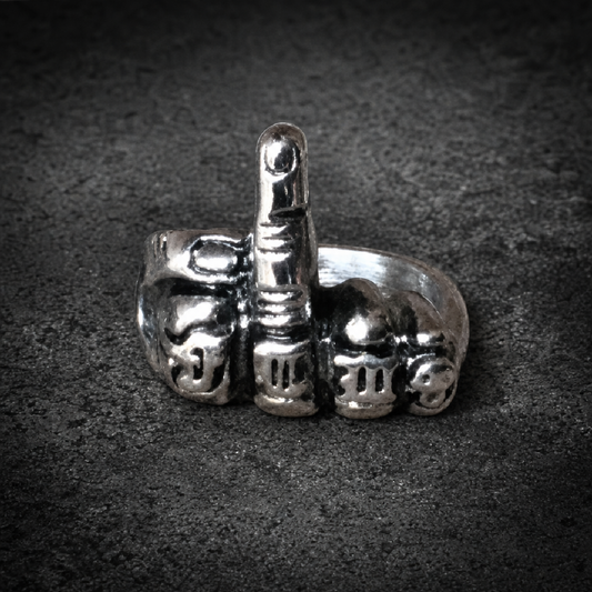 Flip The Bird ring - 316L stainless steel unisex jewelry (R0594)