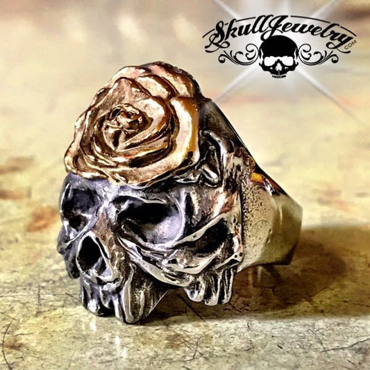 flower on forhead skull ring