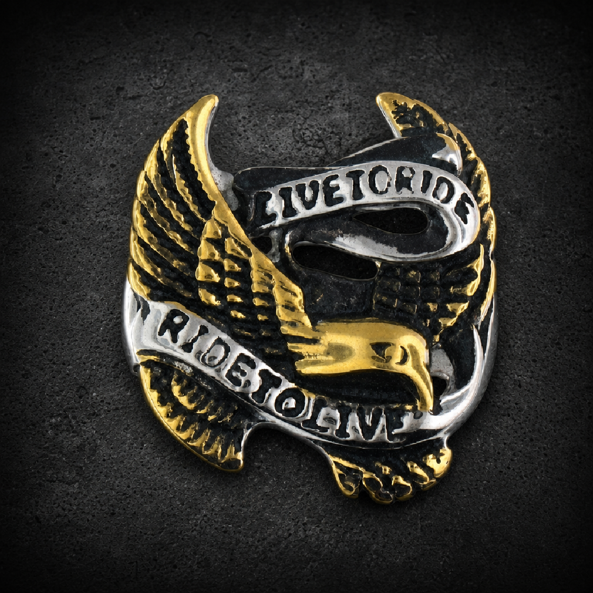 Freedom's Flight — 316L Stainless Steel Eagle Ring - 316L stainless steel unisex jewelry (386SJ08)