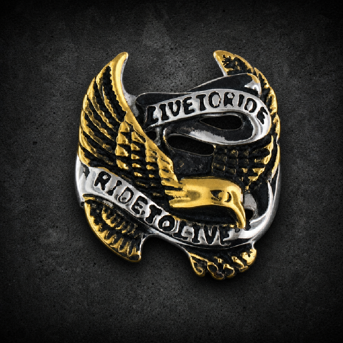 Freedom's Flight — 316L Stainless Steel Eagle Ring - 316L stainless steel unisex jewelry (R0556)