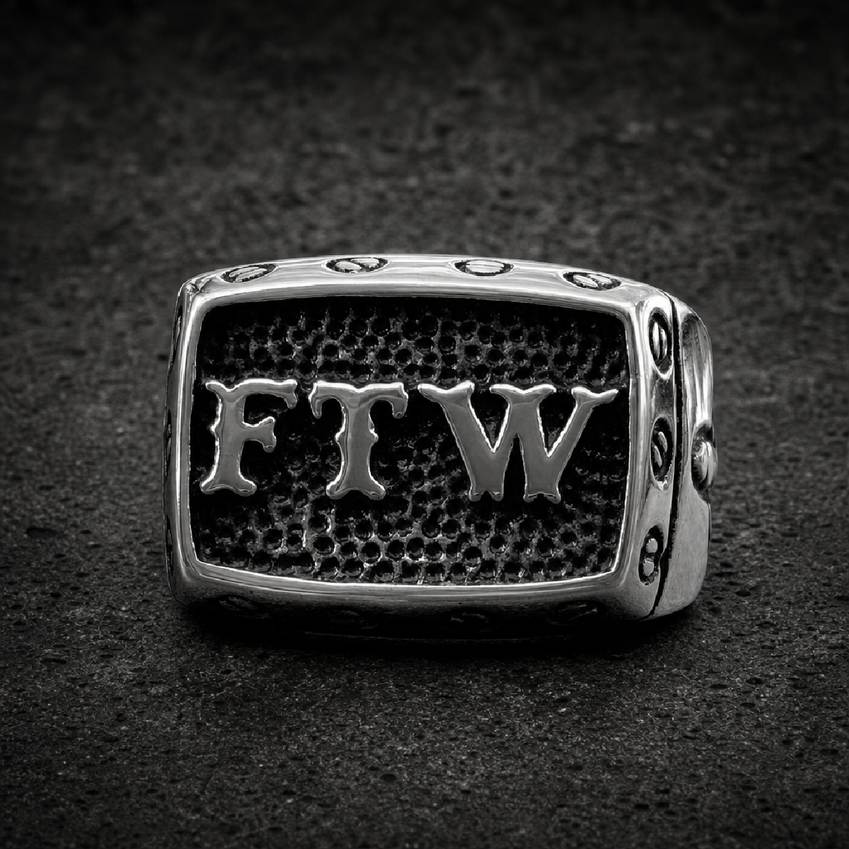 FTW Biker Ring - 316L stainless steel unisex jewelry (R0551)