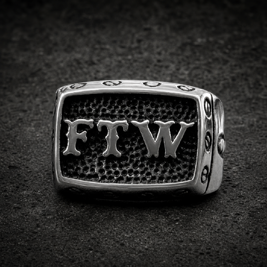FTW Biker Ring - 316L stainless steel unisex jewelry (R0551)