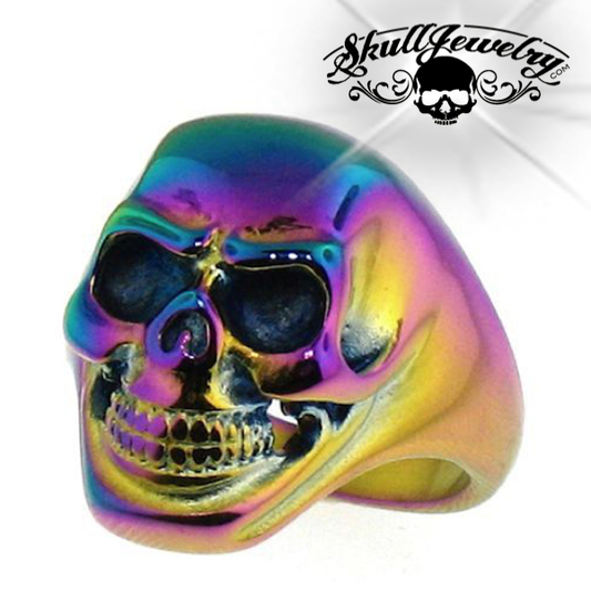 gay biker skull ring