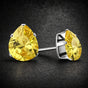 Giallo Yellow Pear Stud Earrings (#E082)