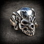 Gold Hoop Skull Ring (#R0768)