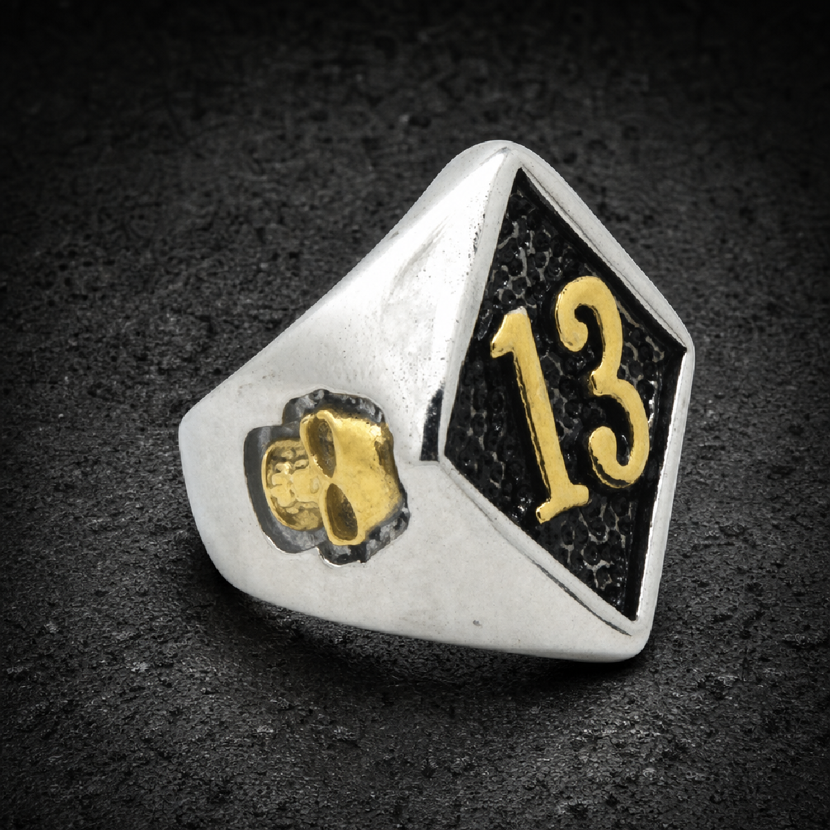 Gold Reaper 13 Skull Ring – Bold Outlaw Style - 316L stainless steel unisex jewelry (R0709)