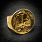 Gold-Tone Coin Killer — Hobo Coin Skull Ring (#R0889)