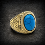 Gold-Tone 'Land of the Navajo' Stainless Steel Ring (#R0818)