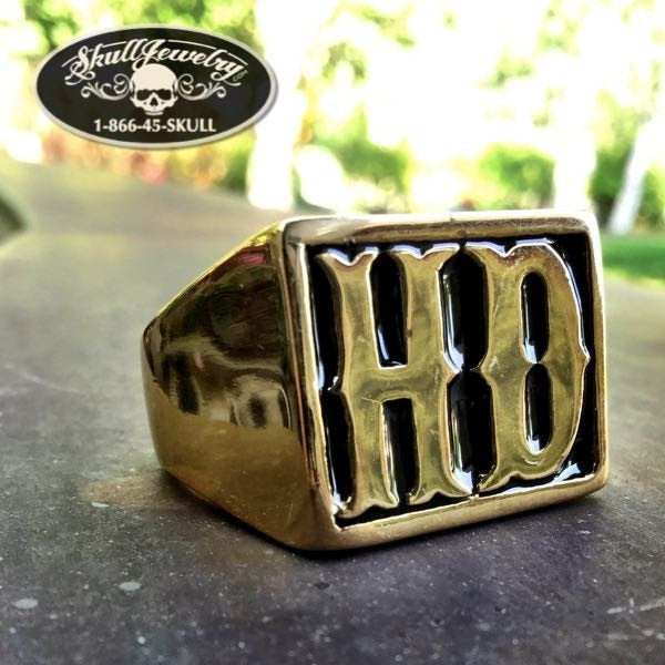 gold harley-davidson ring