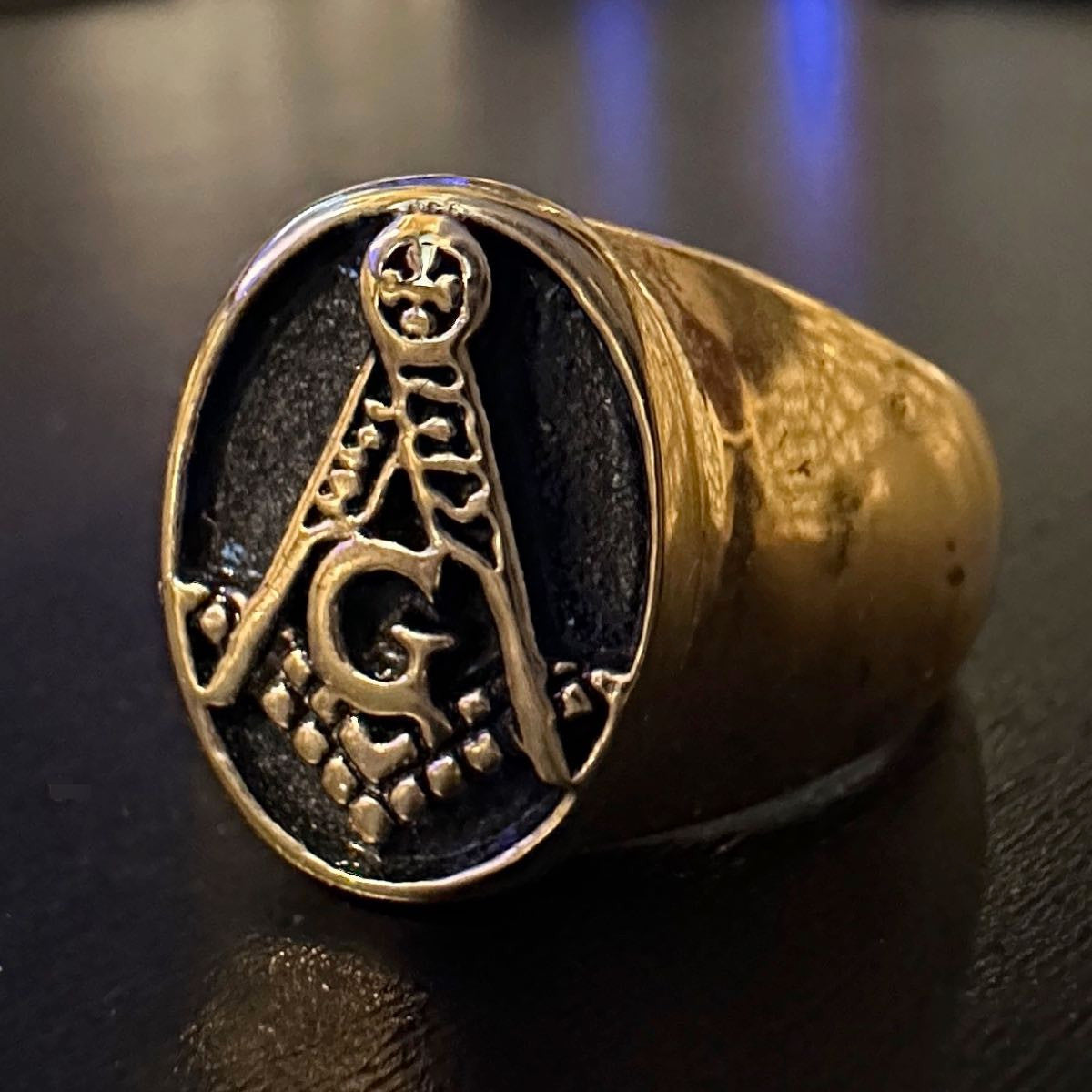 Gold-Tone Free Mason Ring