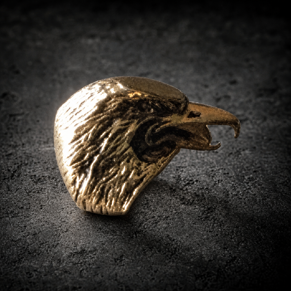 Golden Eagle Ring - 316L stainless steel unisex jewelry (R0802)