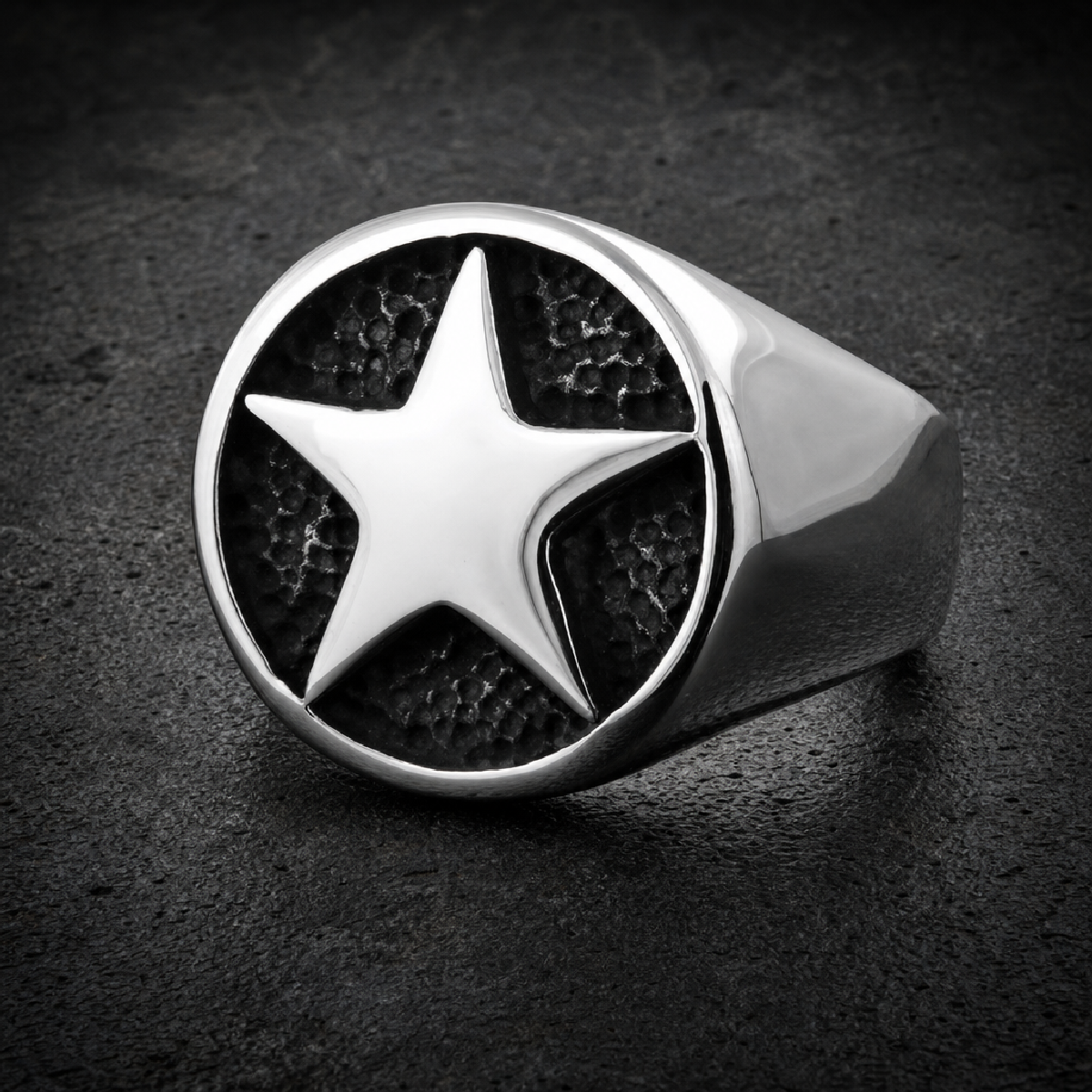 Gothic Five-Point Star Stainless Steel Ring - 316L stainless steel unisex jewelry (R0601)