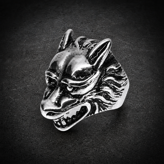 Grinning Werewolf Ring - (4031) - 316L stainless steel unisex jewelry (4031SJ06)