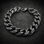 Gun Metal Cuban Link Steel Bracelet (#B0062)