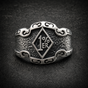Hammered 1%ER Stainless Steel Ring (#R0595)