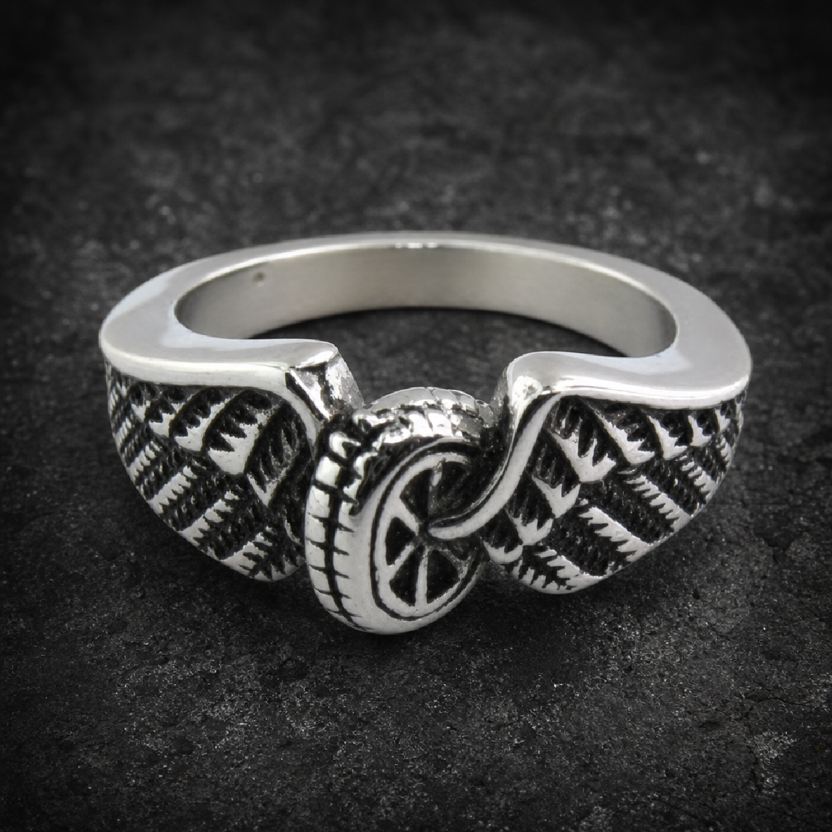 Hell On Wheels -Stainless Steel Ring - 316L stainless steel unisex jewelry (R0630)