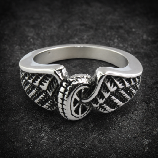 Hell On Wheels -Stainless Steel Ring - 316L stainless steel unisex jewelry (R0630)