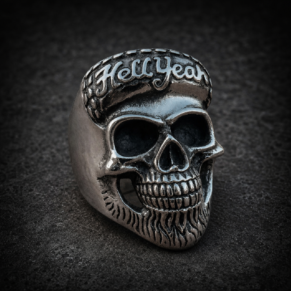 HELL YEAH Skull Ring – Stainless Steel - 316L stainless steel unisex jewelry (R0864)