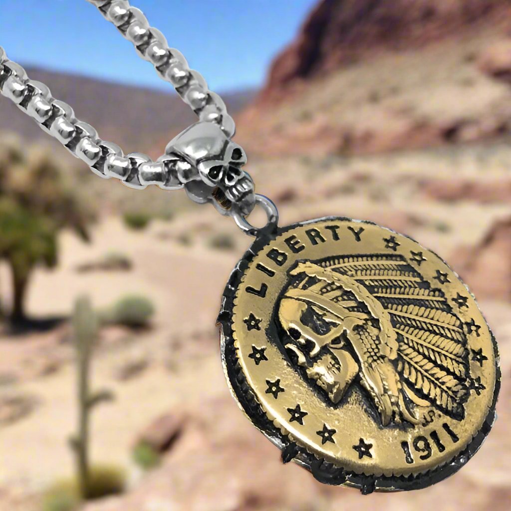 gold hobo coin pendant