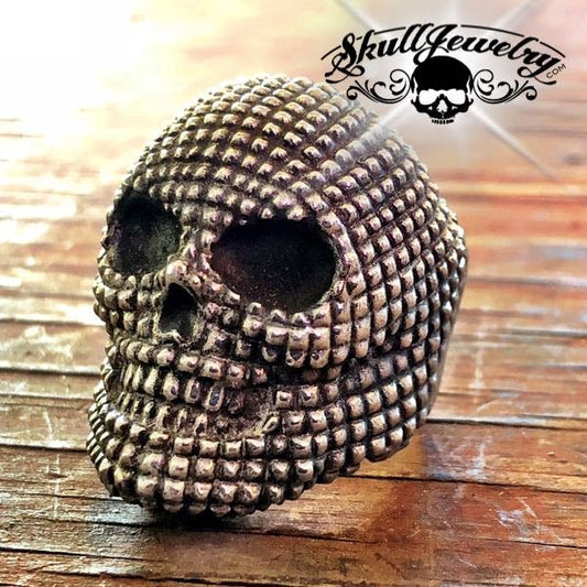 Big & Bold Studded Stainless Steel Skull Ring