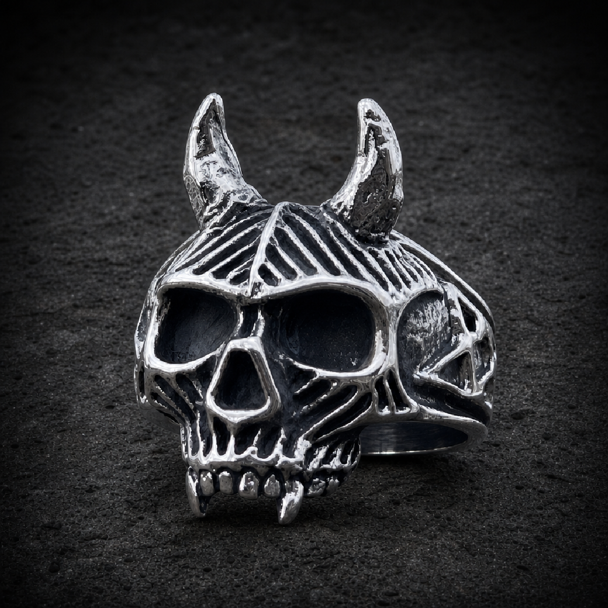 Hornified - Skull ring - 316L stainless steel unisex jewelry (R0310_SIZE07)