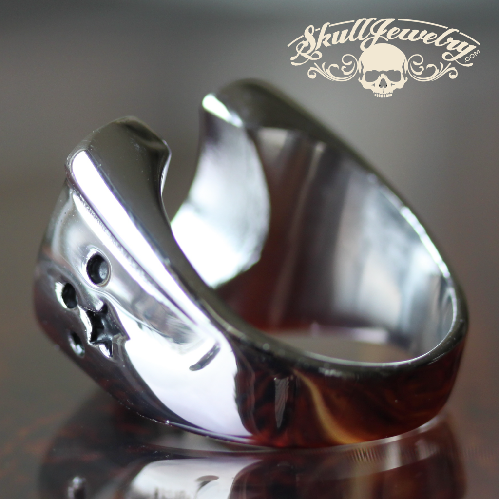 lucky horseshoe stainless steel ring with stars