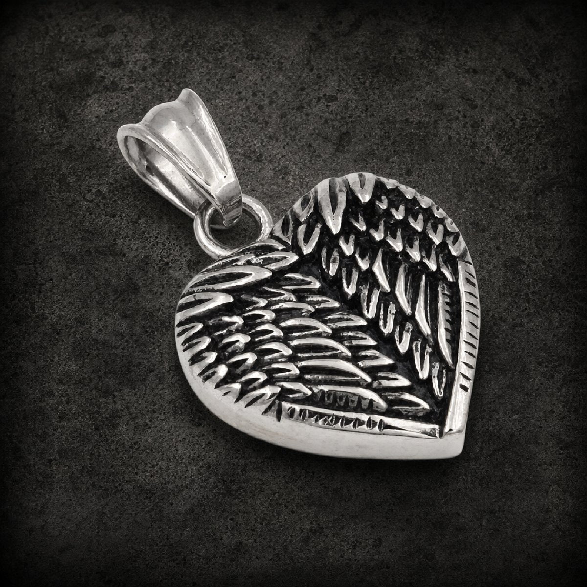 If My Heart Had Wings - Heart with Wings Pendant - 316L stainless steel unisex jewelry, winged heart stainless steel penda…