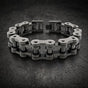 Iron Chain Breaker — 9-1/4" Black Motorcycle Bracelet · 211 grams (#B0106)