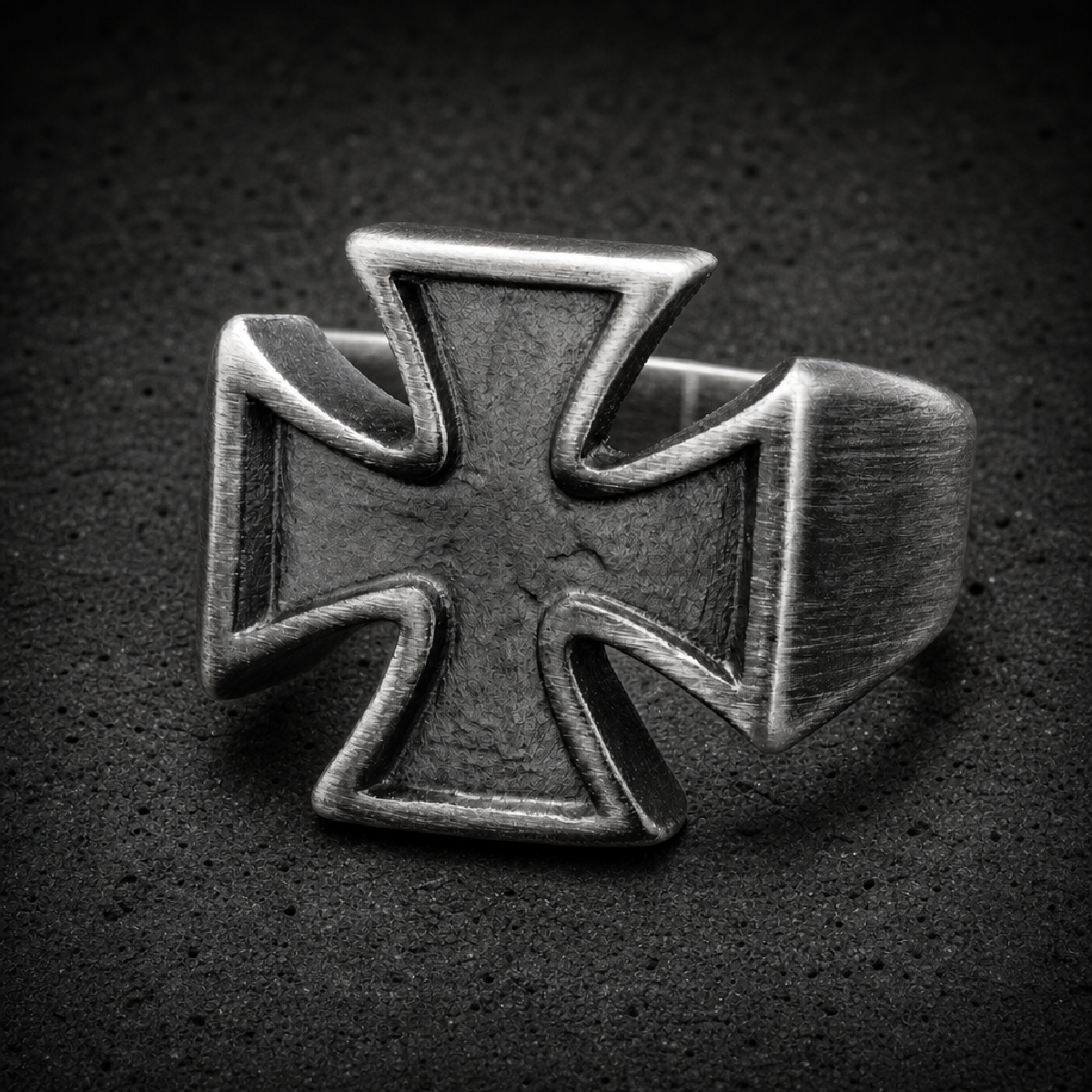 Iron Cross Sentinel — 316L Stainless Steel Iron Cross Ring - 316L stainless steel unisex jewelry (R0557)