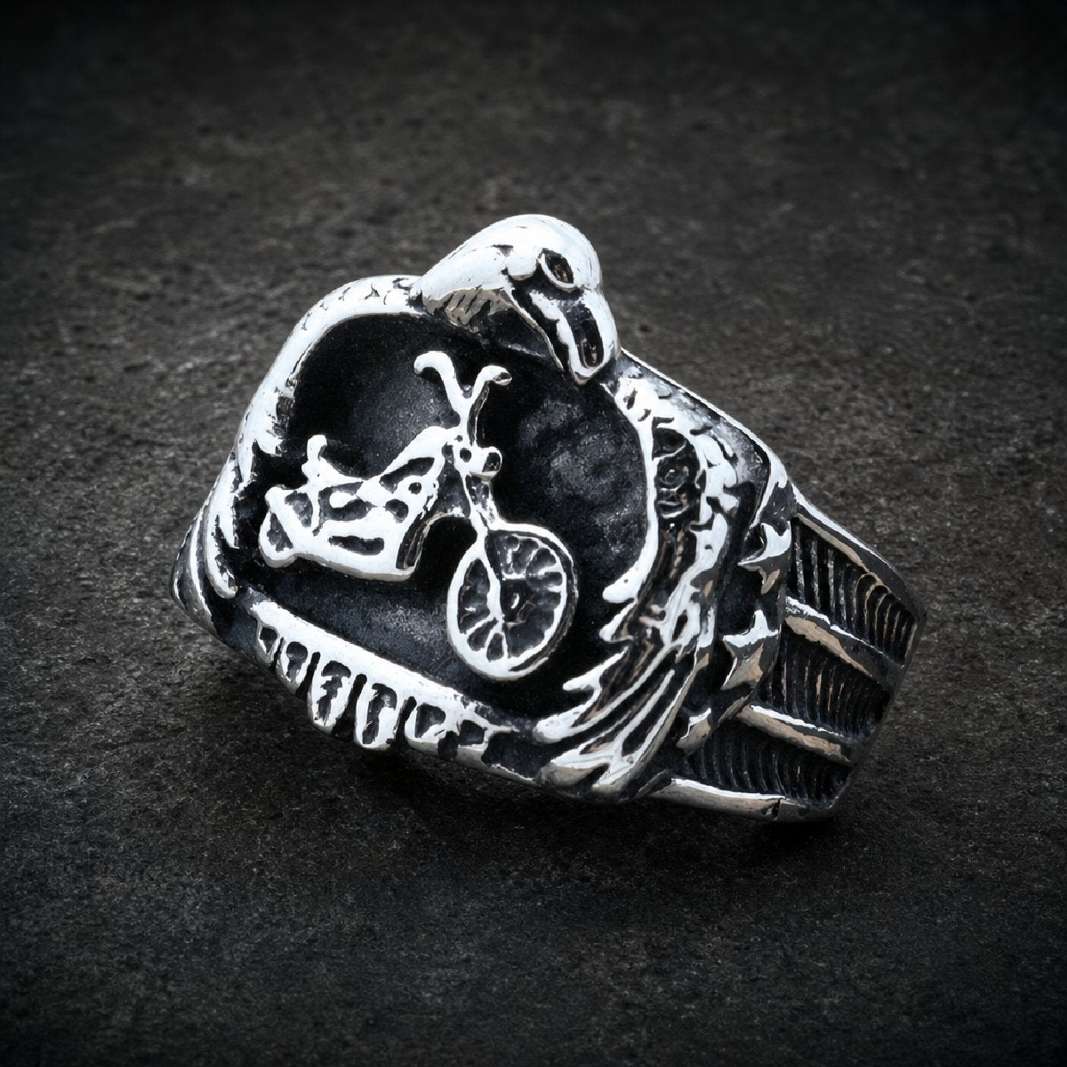 Iron Rider Eagle — Biker Ring - 316L stainless steel unisex jewelry, 316l stainless steel biker ring, eagle head motorcycl…