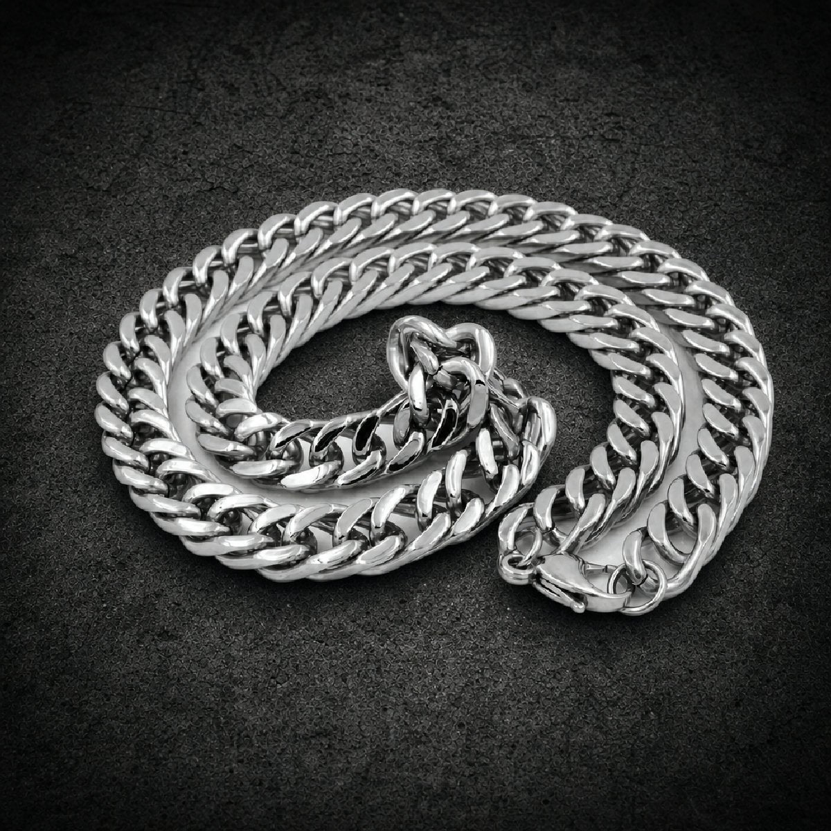 Iron Serpent — 28" Heavy Curb Chain Necklace · 243 grams - 316L stainless steel unisex jewelry, heavy polished curb chain…
