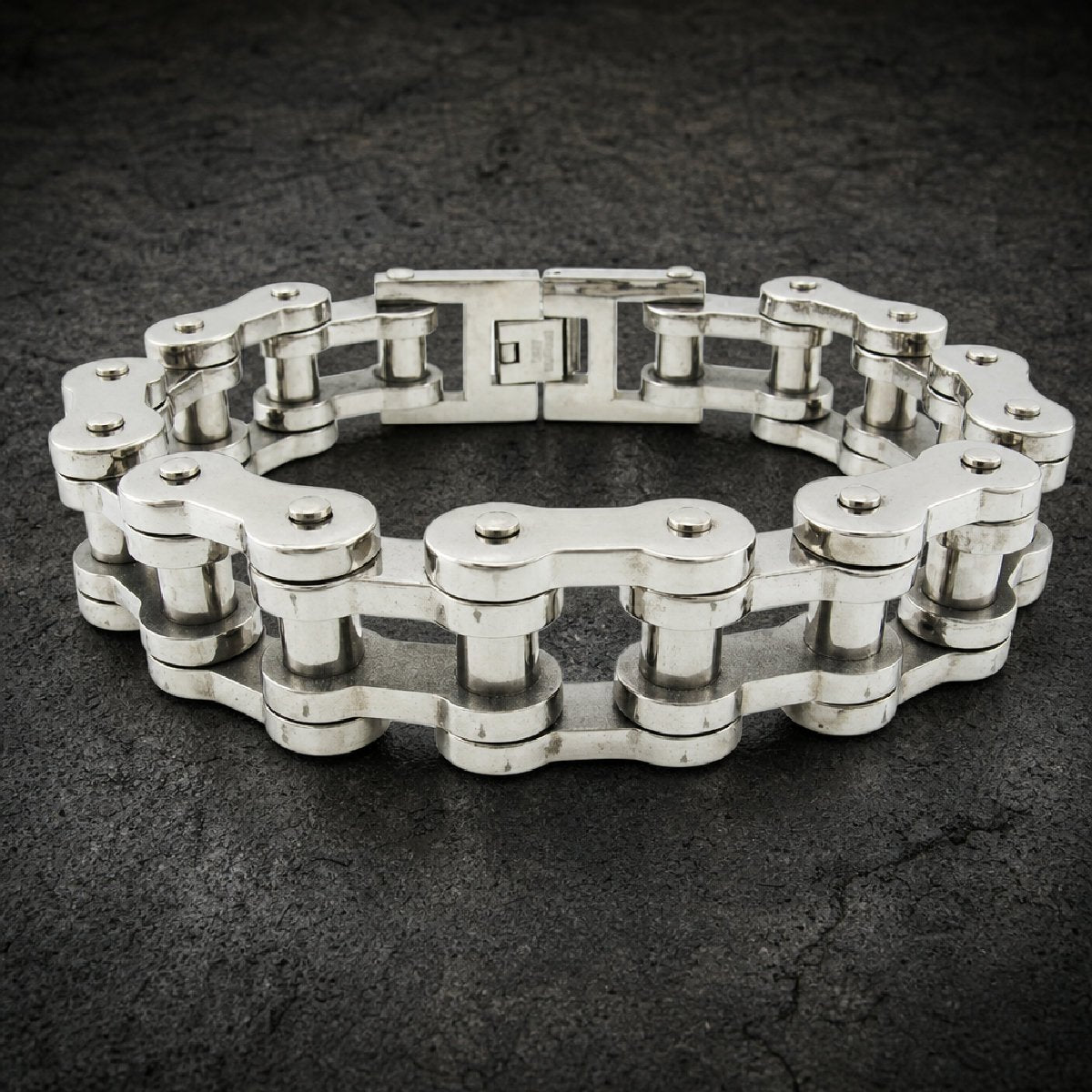 Iron Sprocket — 9" Motorcycle Chain Bracelet · 147 grams - 316L stainless steel unisex jewelry, 9 inch motorcycle chain br…