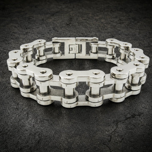Iron Sprocket — 9" Motorcycle Chain Bracelet · 147 grams - 316L stainless steel unisex jewelry, 9 inch motorcycle chain br…