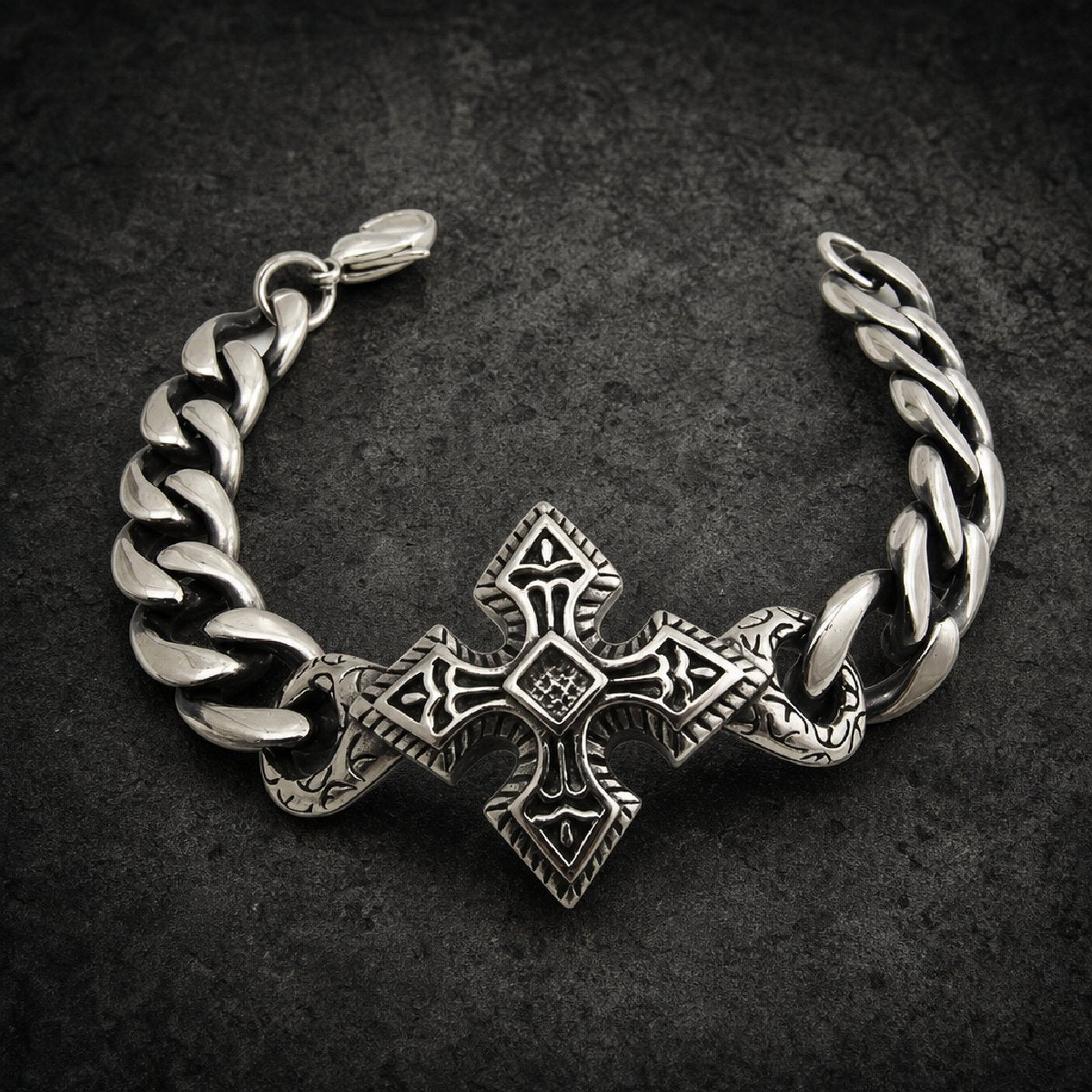 Ironclad Salvation — Gothic Cross Bracelet