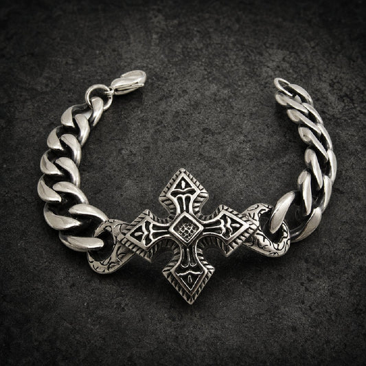 Ironclad Salvation — Gothic Cross Bracelet