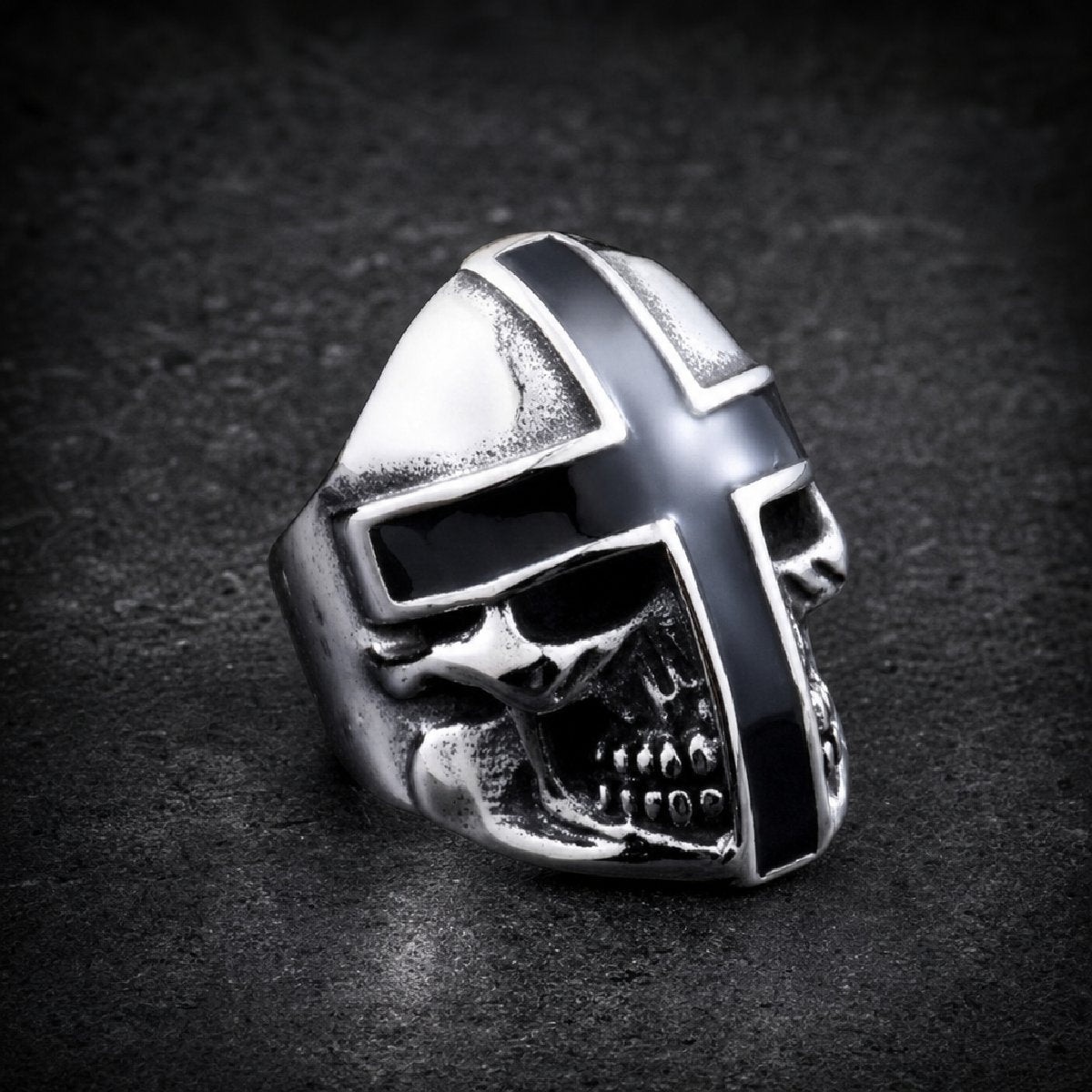 Ironclad Zealot — Crusader Skull Ring - 316L stainless steel unisex jewelry, crusader skull ring stainless steel, gothic b…