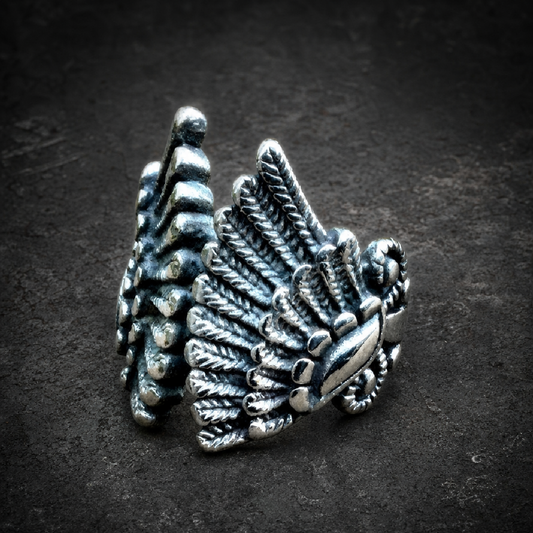 It Wasn't God Who Made Honky Tonk Angels - Wing Ring - 316L stainless steel unisex jewelry (R0620)