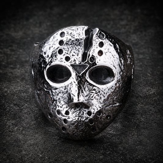 Jason Mask / Friday The 13th / Halloween Stainless Steel Ring - 316L stainless steel unisex jewelry (R0521)
