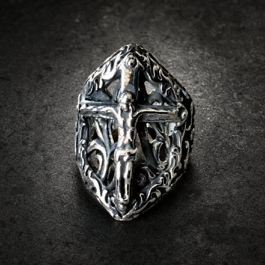 Jesus Crucifix Ring - 316L stainless steel unisex jewelry (R0805)