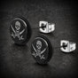 Jolly Roger Black Skull Earrings (#E107)